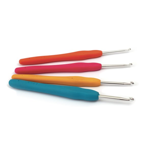 Virkn�lar i aluminium 2,5�4 mm, ergonomiska, 4-pack
