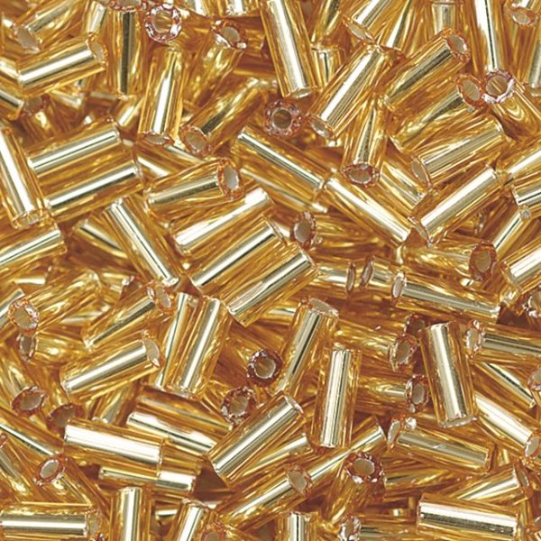 Glasp�rlor bohemiska rocaille 9 x 2 mm, guld