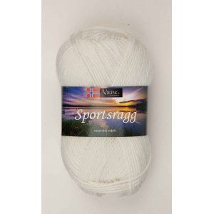 Viking garn Sportsragg 50g - Vit (500) SR