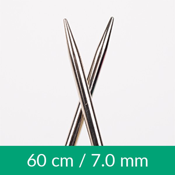 Cirkulære strikkepinde - Messing - 60 cm 7,00 mm / 23,6 tommer US 10¾ - Rundpinde, Strikkepinde, Strikning, Strikke, hækle, knytte og væve