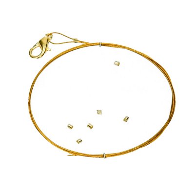 Smycketrd halsband 0,40 mm x 75 cm - guld nylonverdrag