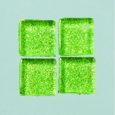 MosaixPro glassmosaikk Glitter 15 x 15 x - grønn 200 g - 95 stk.