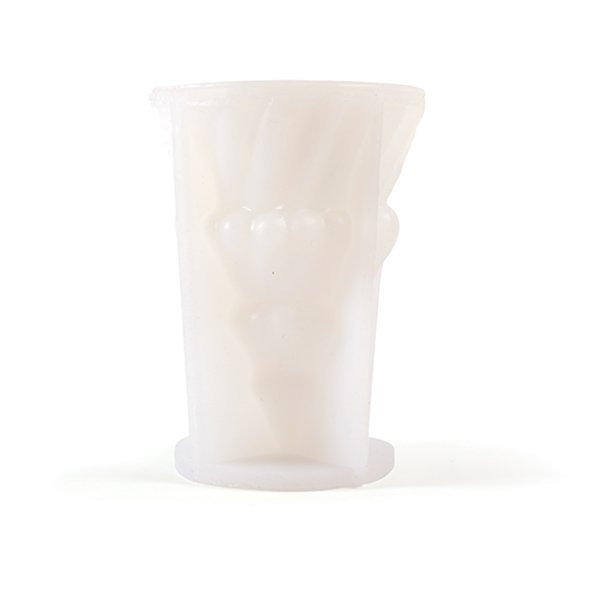 Ljusform i silikon - Draperad gran � 8,5 cm