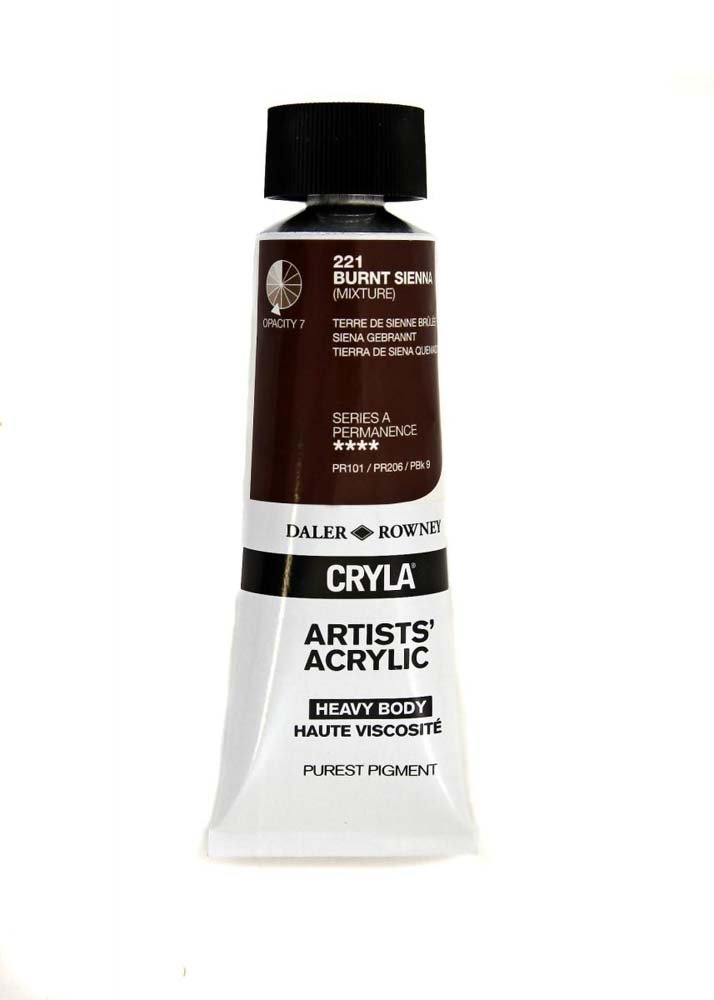 Akrylmaling Cryla 75 ml - Burnt Sienna - Akrylfarver, Kunstnerfarver