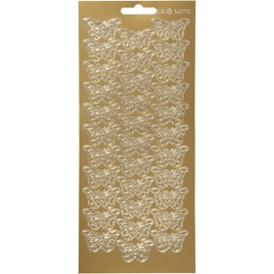 Klistermærker sommerfugle 10x23 cm guld - 1 ark Klistermærker sommerfugle 10x23 cm guld - 1 ark