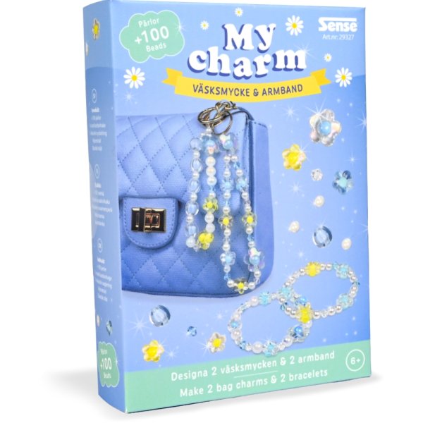 P�rlset v�sksmycke Sense - armband och nyckelringar