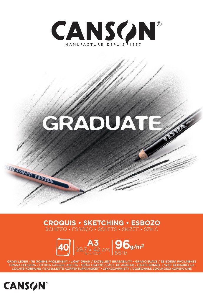 Graduate Sketchpad 96 g 40 ark - A3 - Skitseblok, Blok