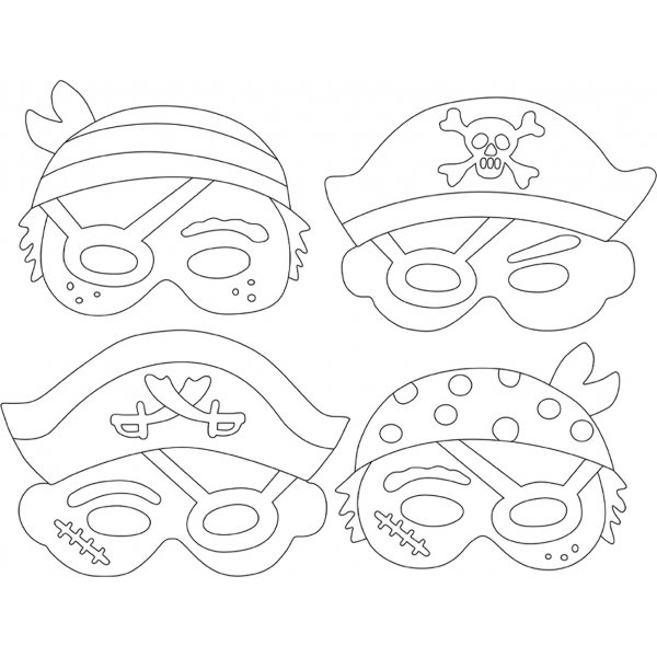Pappersmasker pirater 12 st Pappersmasker pirater 12 st