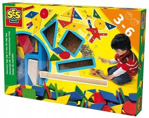 Hammarpussel geometriska former tr� 30x20 cm - SES Creative