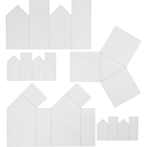 Gjutformar - transparent - hus och trekant - 5 st Gjutformar - transparent - hus och trekant - 5 st