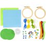 Broderisett Mini Ansikter Bl�/Gr�nn - 2 dekorasjoner