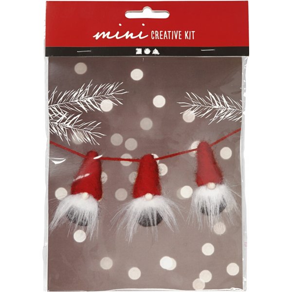 Mini DIY Kit - tomtenissar på snöre Mini DIY Kit - tomtenissar på snöre
