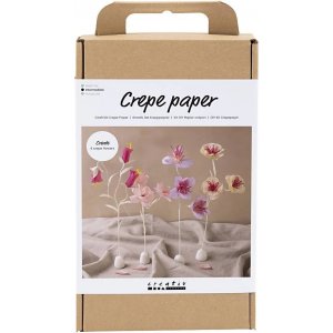 DIY Kit Crepe papir, pastelfarver, Blomst