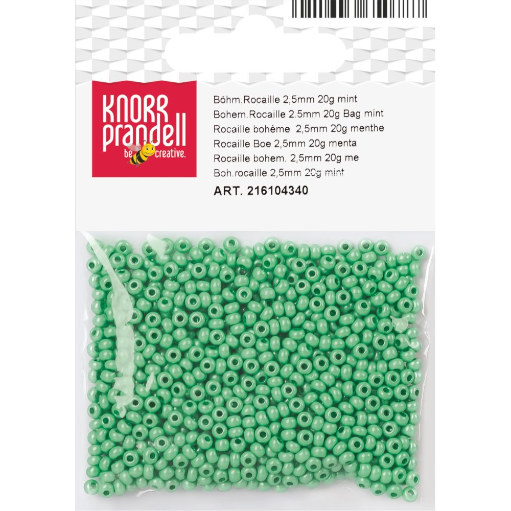 Rocailleperler 2,5 mm 20 g mintgrønn matt - Blandinger av rocailleperler, Rocaillesperlor, Håndverk