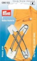 Babynål rostfritt stål vit 55 mm 4 st Babynål rostfritt stål vit 55 mm 4 st