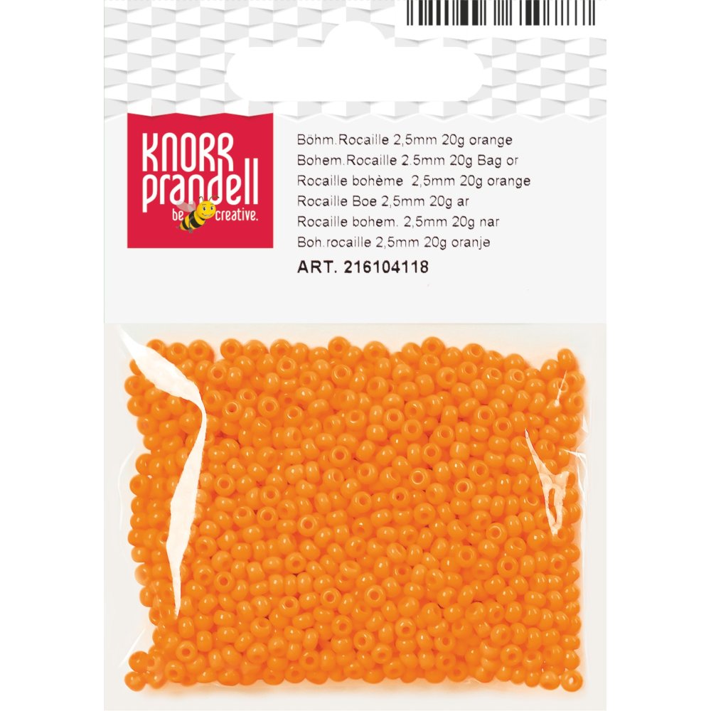 Bohemiska rocaillepärlor 2,5 mm 20 g orange - Mixar av rocaillespärlor, Rocaillespärlor, Pyssla