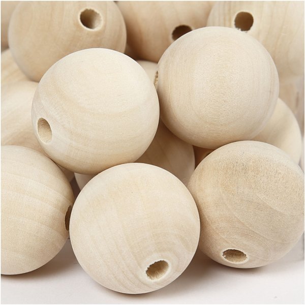 Träpärlor - Ø30 mm - 50 st Träpärlor - Ø30 mm - 50 st