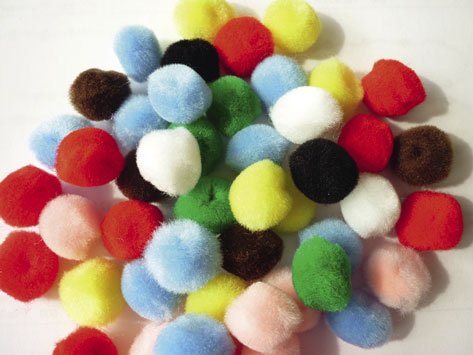 Pomponer i blandade färger, 25 mm, 50-pack Pomponer i blandade färger, 25 mm, 50-pack