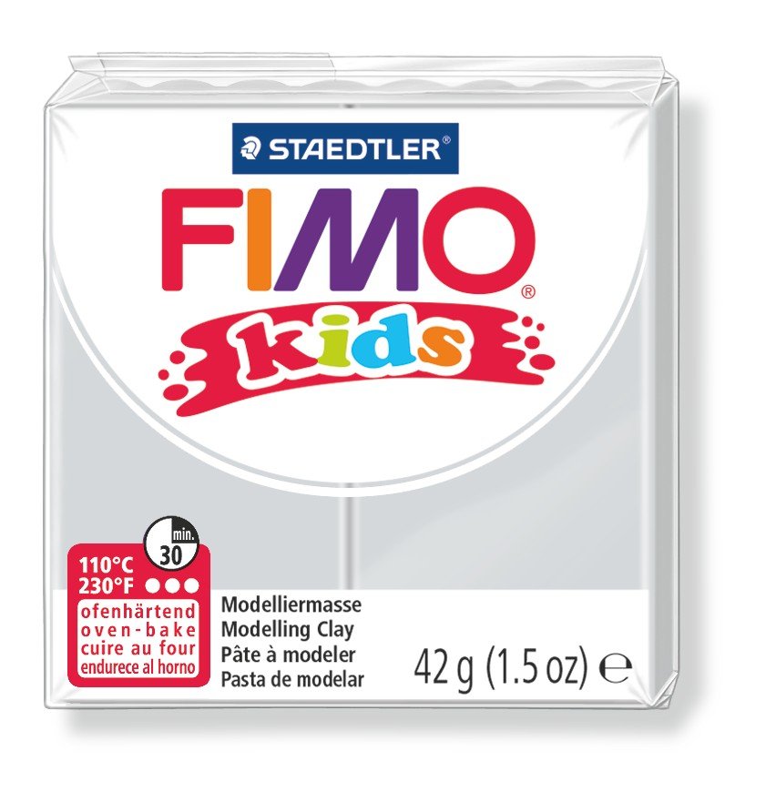 Modellervoks Fimo Kids 42 g - Lysegrå - Fimolera, Modellere, Hobbyartikler til børn, Hobbymateriale, Håndværk