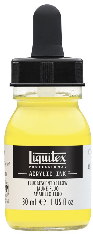 Akrylfärg - Liquitex Prof. Ink 30ml - Fluorescent Yellow - Akrylfärger, Konstnärsfärger