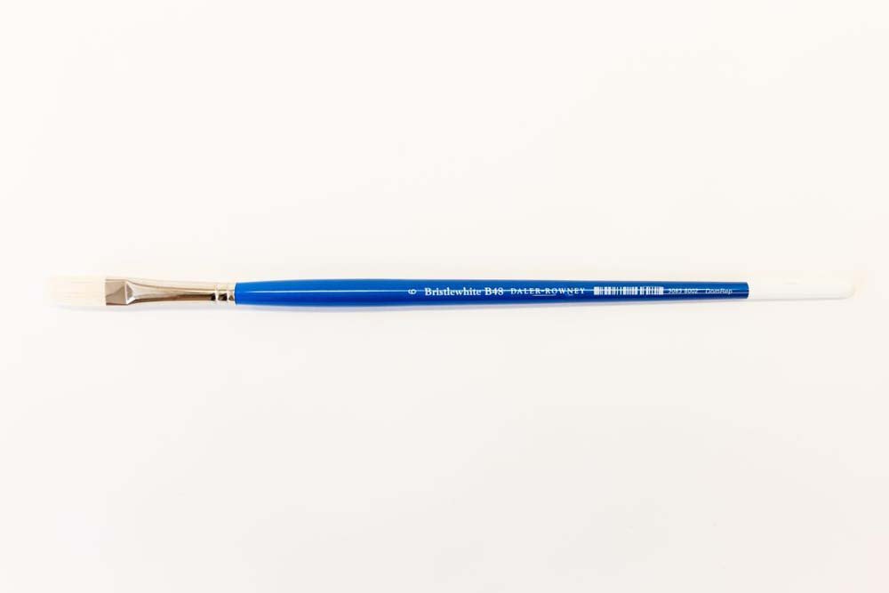 Svinehårspensel Bristlewhite 48 Long Flat - nr. 6 - Akrylpensler, Pensler
