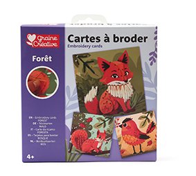 Broderikort med skogsmotiv Broderikort med skogsmotiv