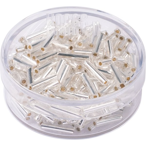 Glasp�rlor silverf�rgade 9 x 2 mm, 16 g