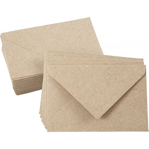 Återvunnet kuvert - natur - 7,8 x 11,5 cm - 50 st Återvunnet kuvert - natur - 7,8 x 11,5 cm - 50 st