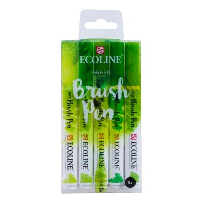 Penselpenna Ecoline Brush Pen 5-pack - Green