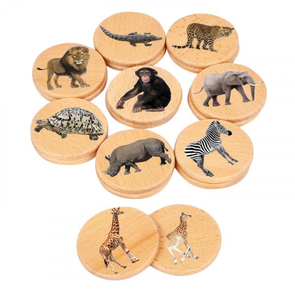 Memory i tr� vilda djur � 7 cm FSC 100% - 18 st