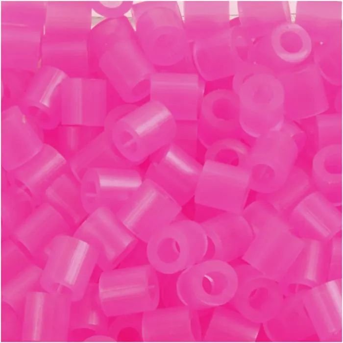 NABBI Tube Beads - Pink Neon (32257) - 1100 stk - Rørperler, Perler & perleplader, Håndværk