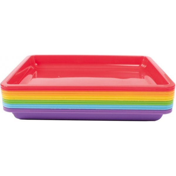 Plastbricka 28 x 22 x 3 cm, 6 färger, 12 st Plastbricka 28 x 22 x 3 cm, 6 färger, 12 st