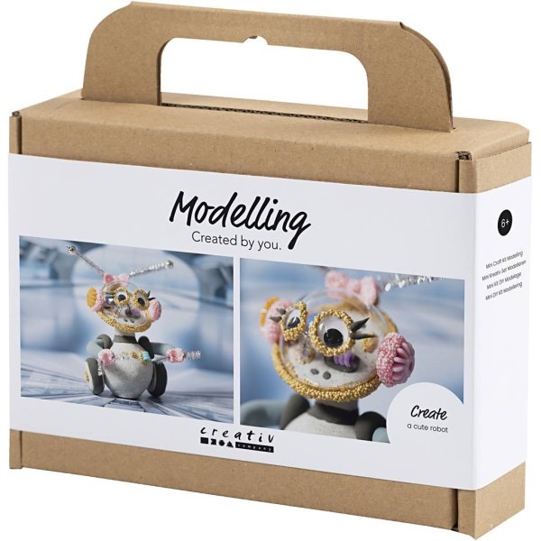 Mini DIY-s�t Modelleringsvoks Robot Gr�/Pink