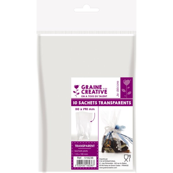 Genomskinliga p�sar 11 x 19 cm - 10 st