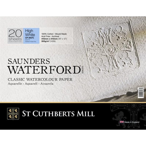 Akvarellblock Saunders Waterford 300g High White - Kallpressad