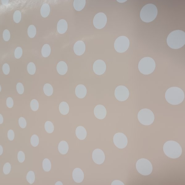 Vaxduk PVC prickig vit beige 140 cm