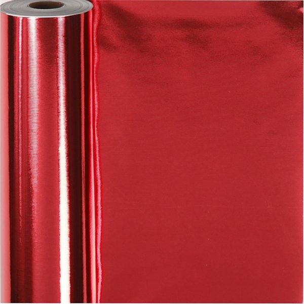 Presentpapper - metallic röd - 100 m Presentpapper - metallic röd - 100 m
