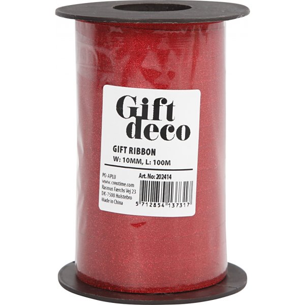 Presentsnören - röd - glitter - 100 m Presentsnören - röd - glitter - 100 m