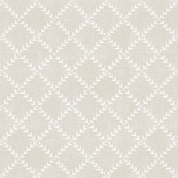 Vaxduk med Leafy motiv - Linne/vit