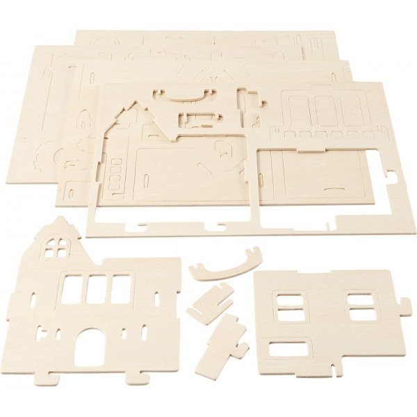 3D Konstruktionsfigur - Hus med altan 3D Konstruktionsfigur - Hus med altan
