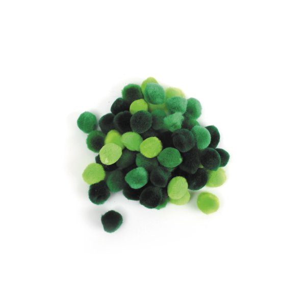 Pomponer 15 mm i gröna nyanser, 45-pack Pomponer 15 mm i gröna nyanser, 45-pack
