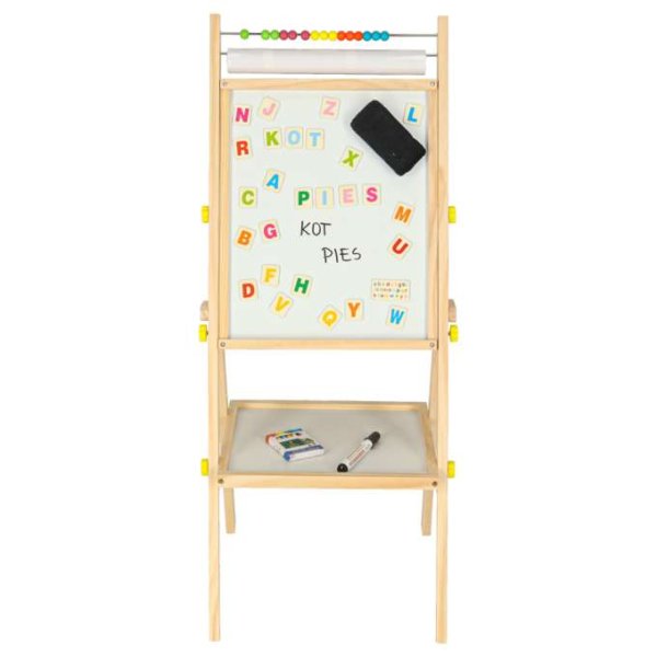 Roterande dubbelsidig magnetisk griffeltavla med bokstäver 38 x 36,5 x 90 cm - Träram Roterande dubbelsidig magnetisk griffeltavla med bokstäver 38 x 36,5 x 90 cm - Träram