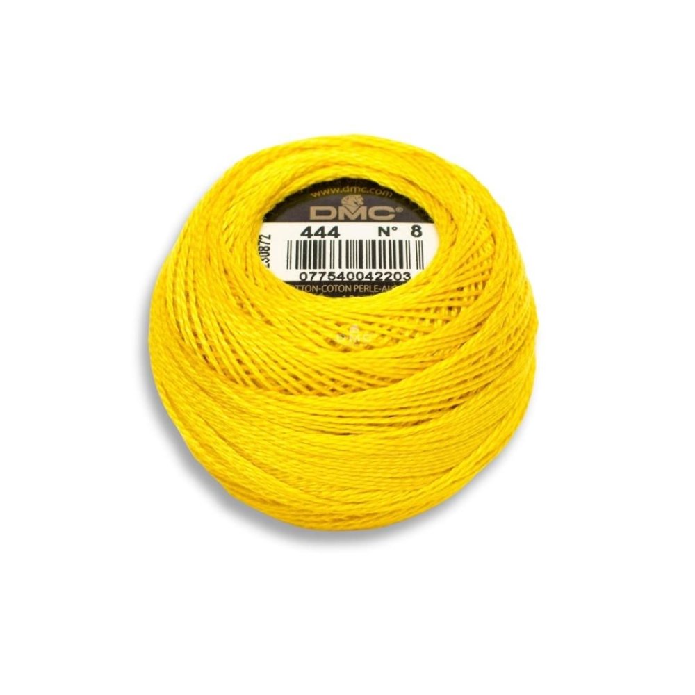 DMC Pearl Cotton Art. 116/8, 444 Dark Lemon - Broderigarn, Garn, Sticka & virka