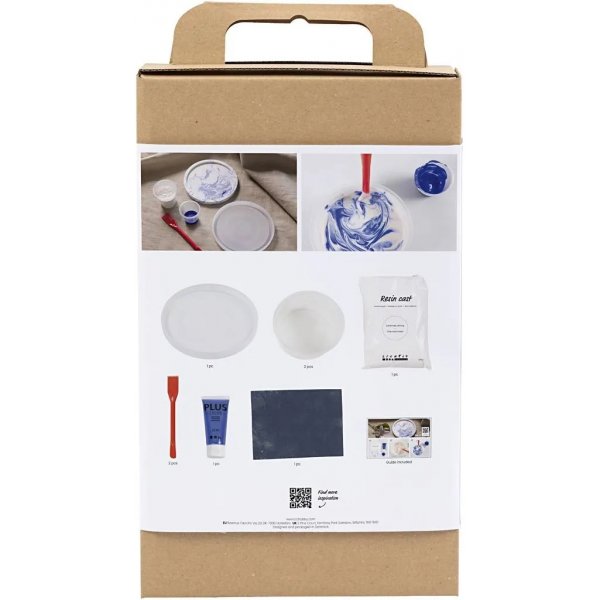 DIY Kit Resingjutning, Rund bricka med marmorering DIY Kit Resingjutning, Rund bricka med marmorering