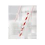 Papirsuger�r med hvide striber 19,5 cm r�de - 10-pak