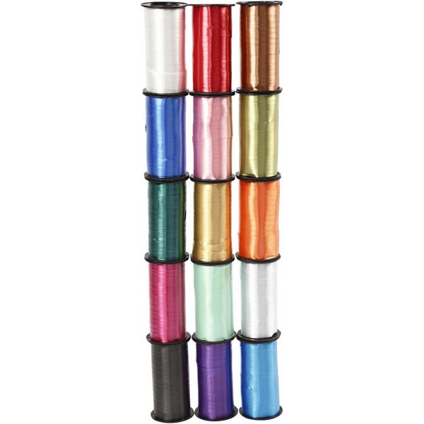Presentsnören - mixade färger - blank - 15 x 50 m Presentsnören - mixade färger - blank - 15 x 50 m
