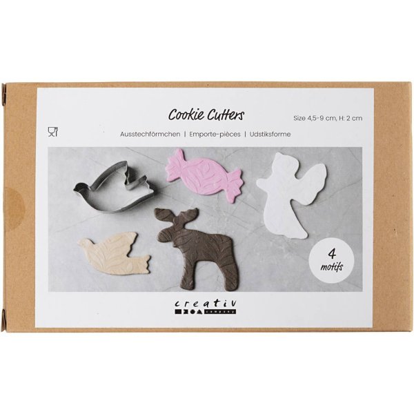 Utstickare Ängel, Ren, Duv, Godis 4,5-9 cm 4-pack - Rostfritt stål Utstickare Ängel, Ren, Duv, Godis 4,5-9 cm 4-pack - Rostfritt stål