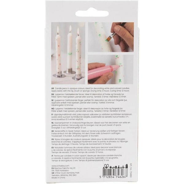 Ljuspennor - Ljusblå, ljusrosa, lila, gul -  4 x 30 ml Ljuspennor - Ljusblå, ljusrosa, lila, gul -  4 x 30 ml