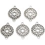 Smykkeanheng rund filigran 14 mm sølvbelagt 5 stk Smykkeanheng rund filigran 14 mm sølvbelagt 5 stk