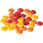 Tr�p�rlor mix 10 mm, 33 st, gula och r�da nyanser